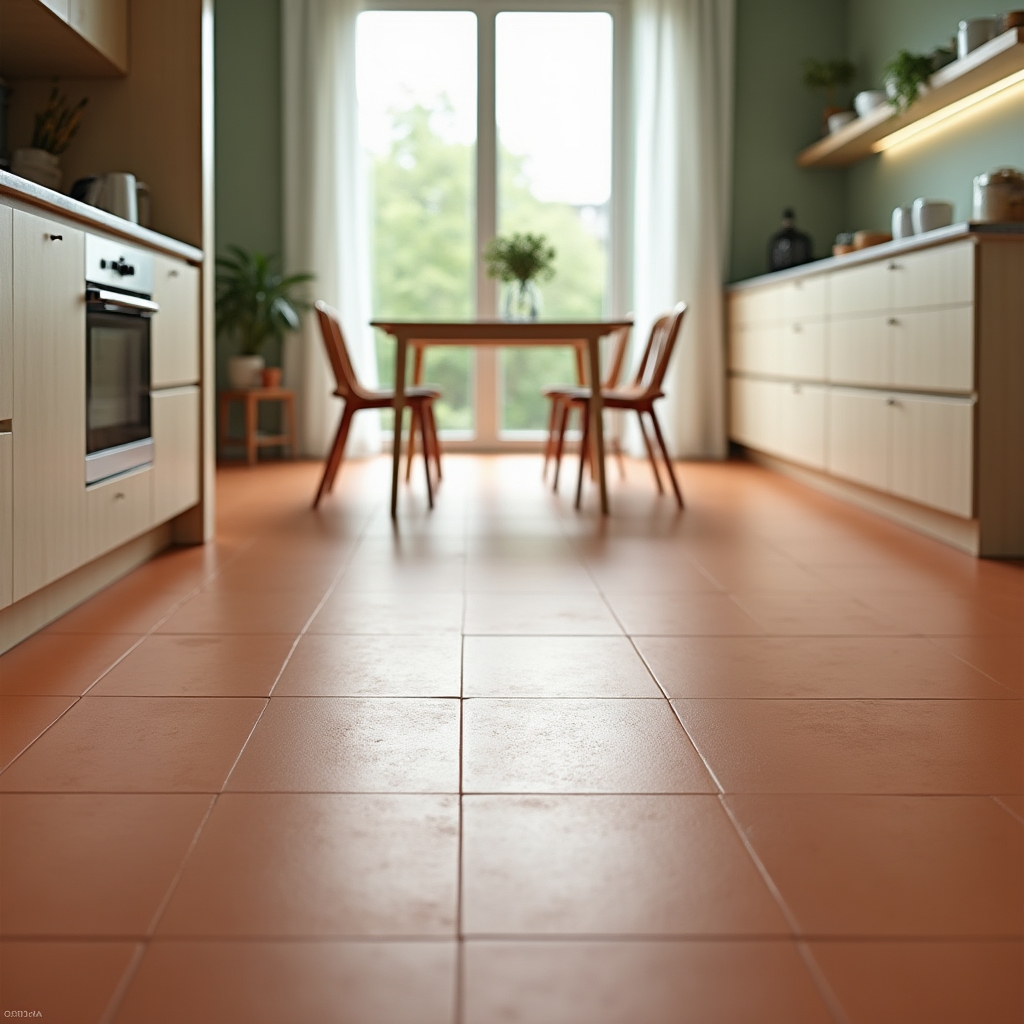Moderner Linoleum-Bodenbelag in einem hellen Wohnraum